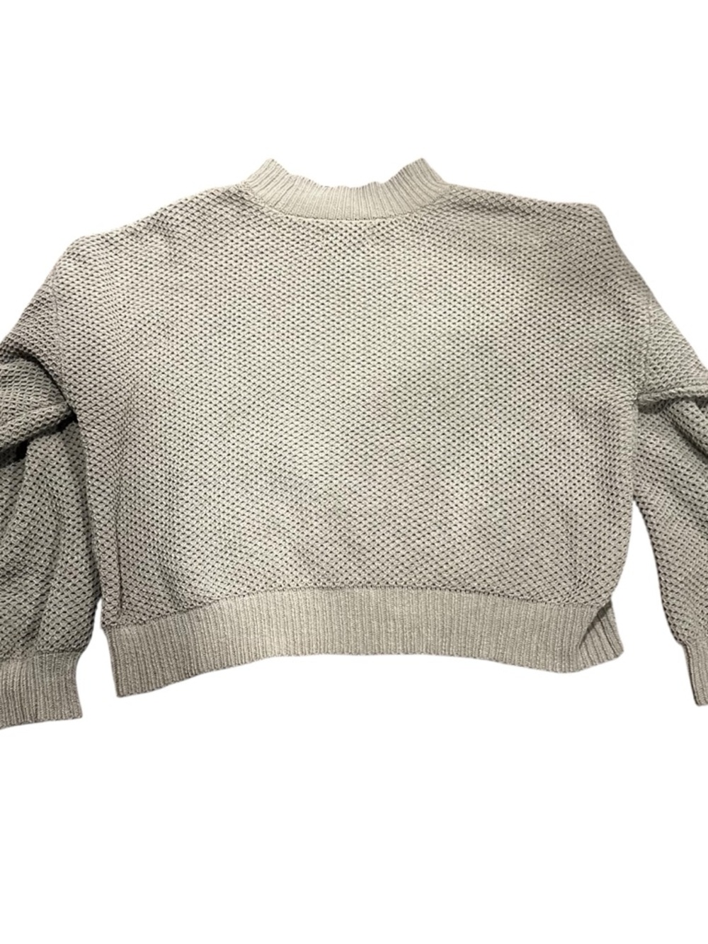 Hollister Women's Mock Neck Crop Sweater Knit Safe Green Sz Large Waffle - Picture 3 of 4